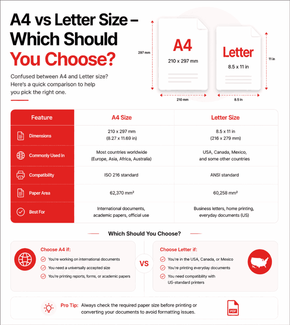 A4 vs Letter Size: Which Should You Choose for PDF Conversion?